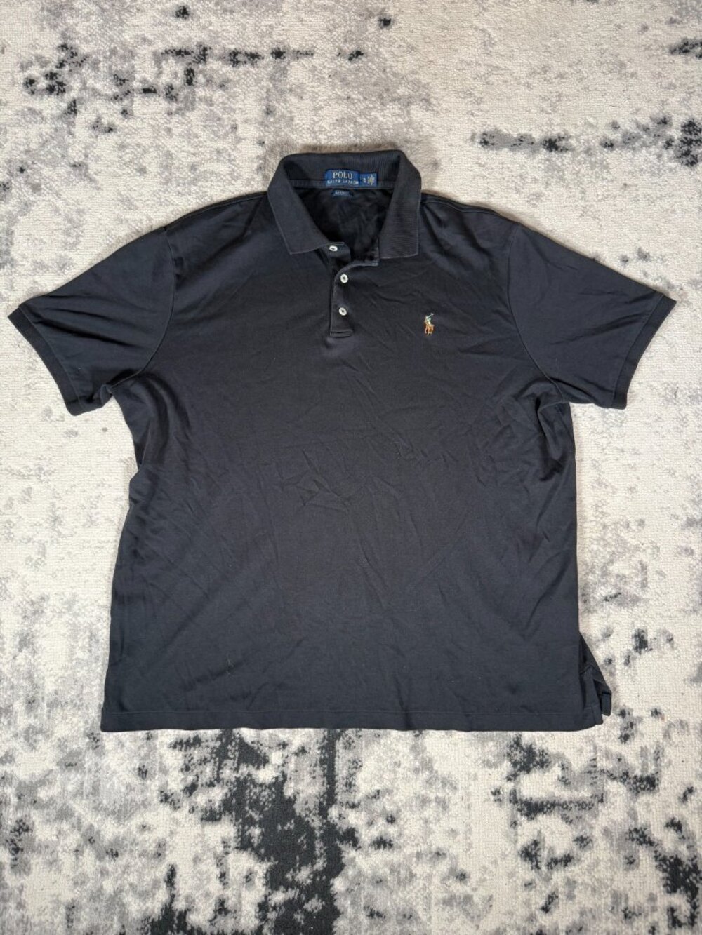 Vintage Polo Ralph Lauren Black Soft Cotton Polo Shirt